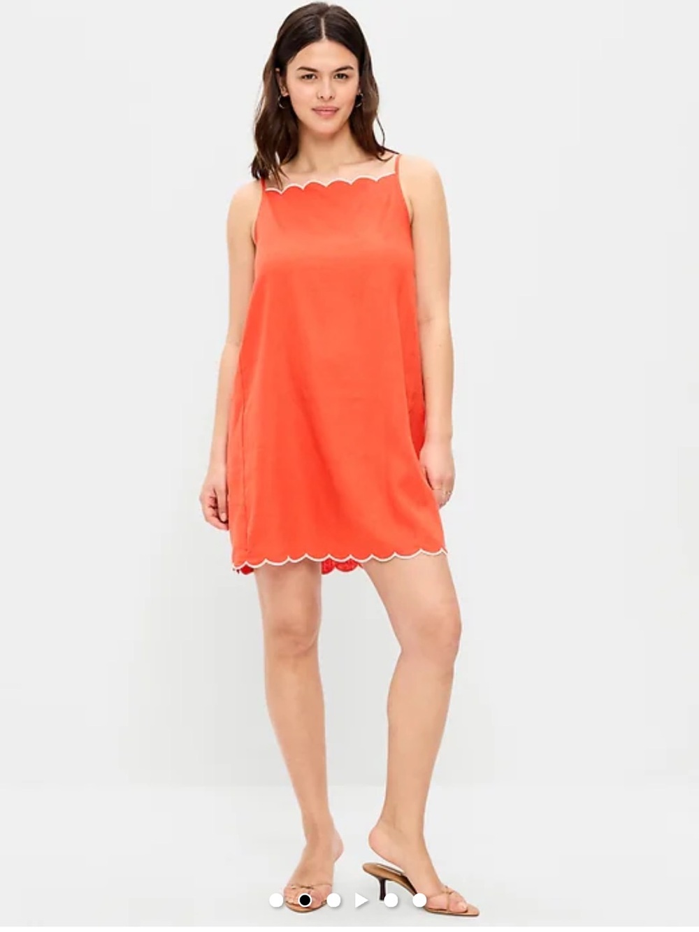 NWT Old Navy Scalloped-Edge Apron-Neck Mini Shift Dress